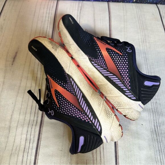 Brooks Adrenaline GTS Women Sz 8 D Black/Purple Athletic Sneaker Running Shoes - Picture 7 of 10